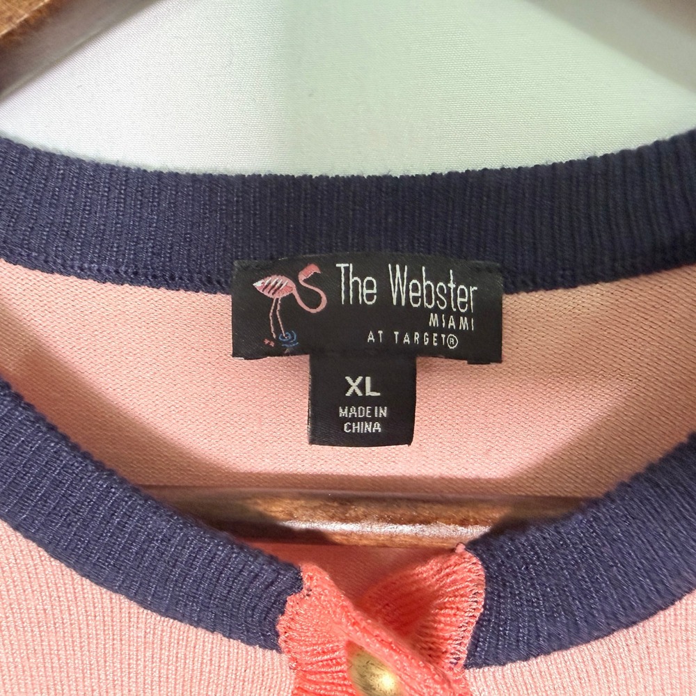 The Webster at Target Pink Colorblock Cardigan Sweater Gold Buttons XL 251030718 - Picture 3 of 8